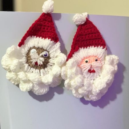 Handmade Crochet Santa Decorations | Set of 2