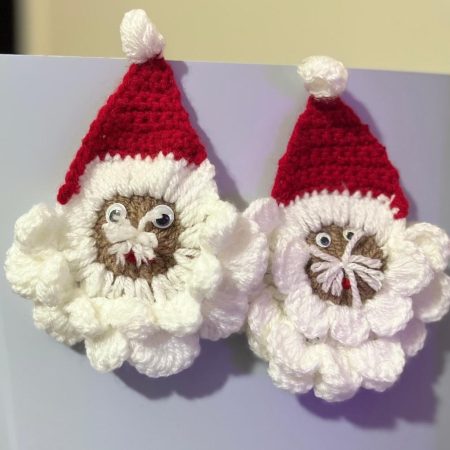 Handmade Crochet Santa Decorations | Set of 2