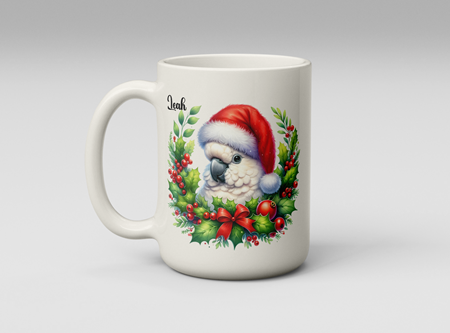 Personalised Christmas Cockatoo Coffee Mug