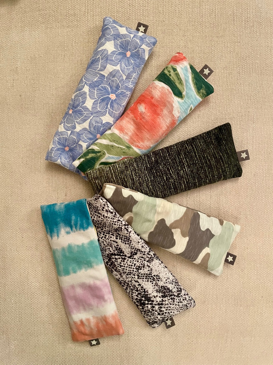 Weighted lavender eye pillow with removable cover (Various patterns available)