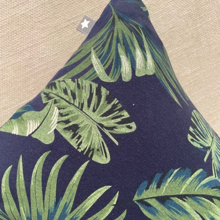 Mini pillow with removable cover ("Midnight Palms")