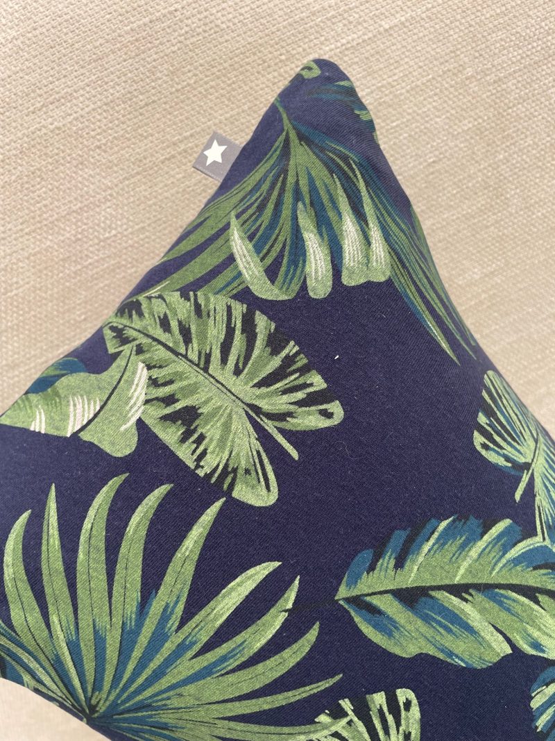 Mini pillow with removable cover ("Midnight Palms")