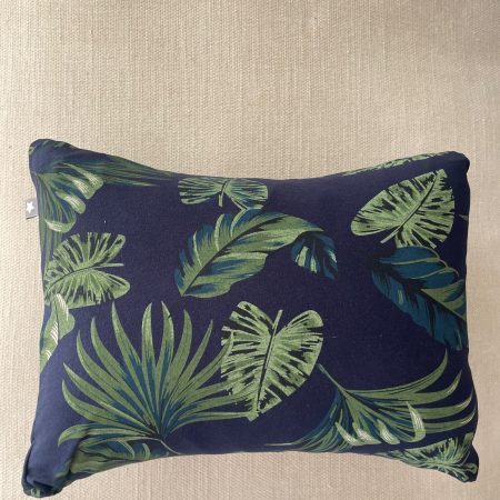 Mini pillow with removable cover ("Midnight Palms")