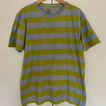 Mini pillow with removable cover ("Lime Stripes")