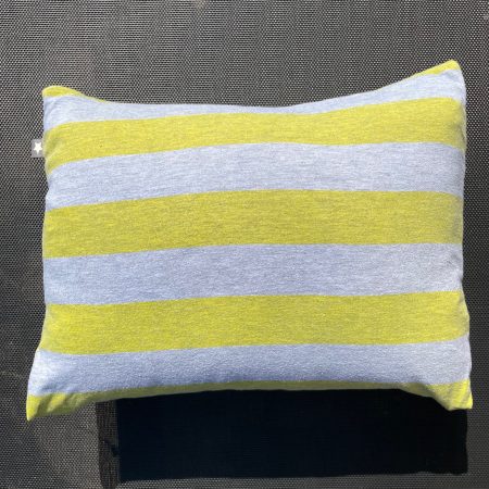 Mini pillow with removable cover ("Lime Stripes")