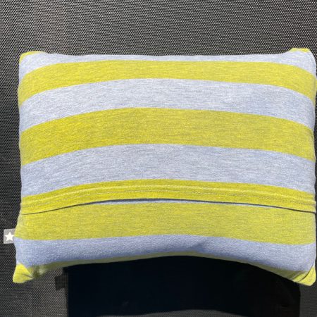Mini pillow with removable cover ("Lime Stripes")