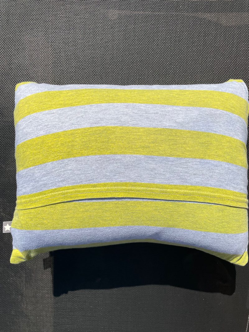 Mini pillow with removable cover ("Lime Stripes")