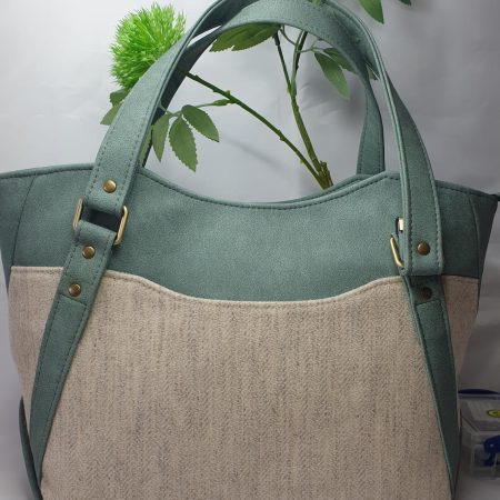 Yorkshire tweed / faux leather handbag