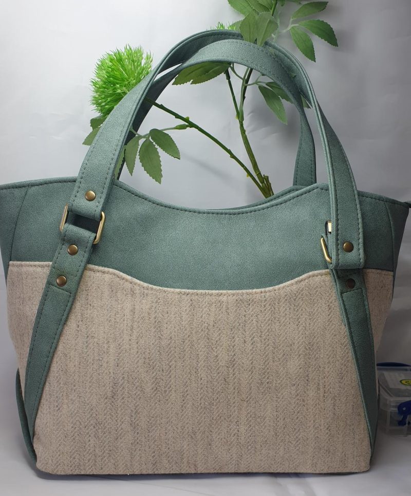 Yorkshire tweed / faux leather handbag