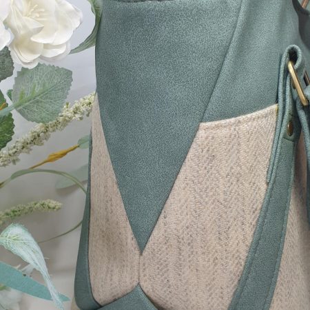 Yorkshire tweed / faux leather handbag