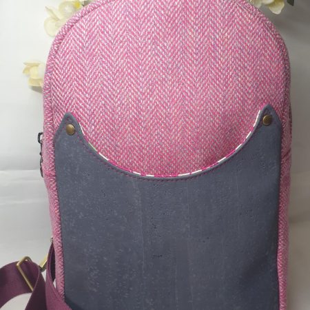 Daythum sling bag in Yorkshire tweed and cork