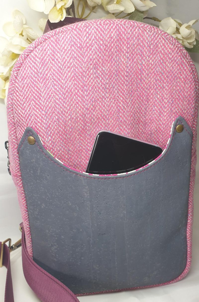 Daythum sling bag in Yorkshire tweed and cork