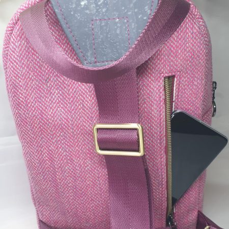 Daythum sling bag in Yorkshire tweed and cork