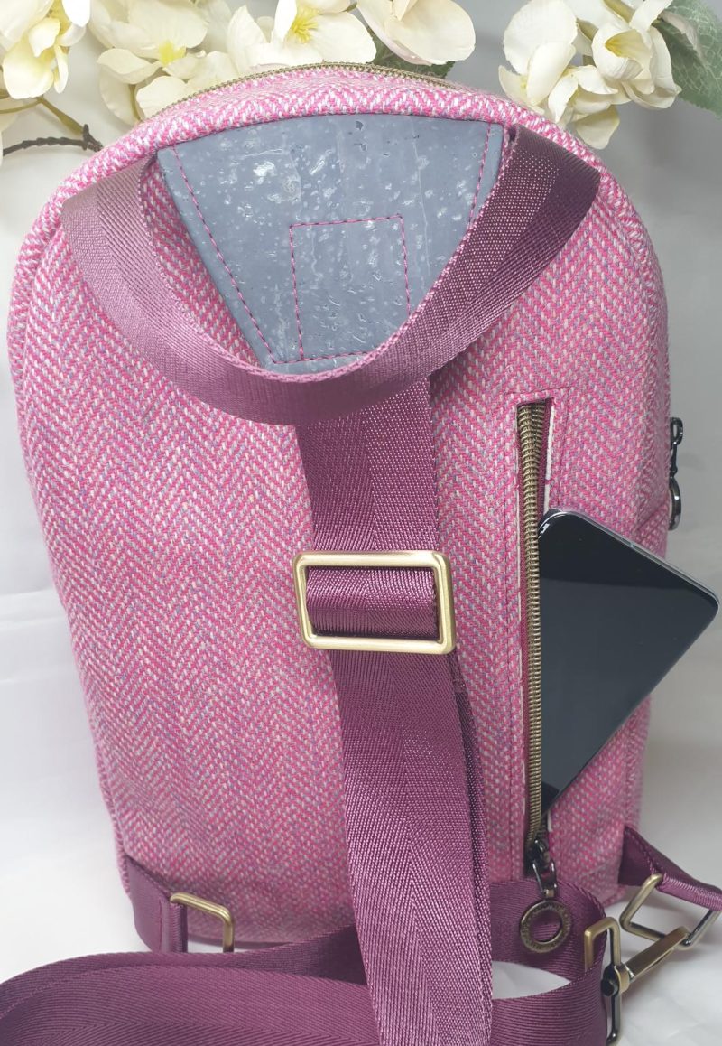 Daythum sling bag in Yorkshire tweed and cork