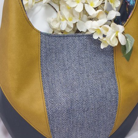 Estrella shoulder bag in Yorkshire tweed and faux leather