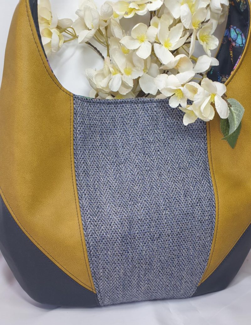 Estrella shoulder bag in Yorkshire tweed and faux leather