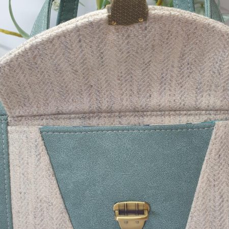 Candy handbag / crossbody bag in tweed and faux leather