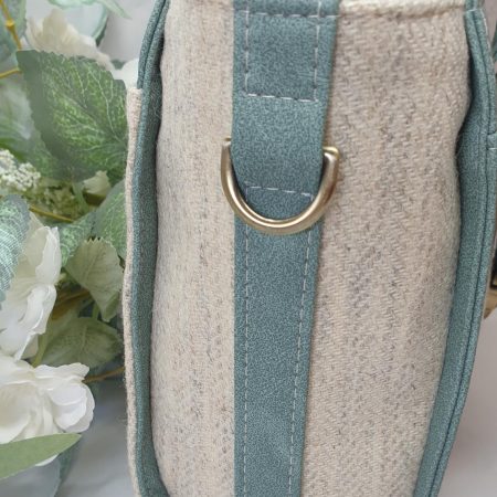 Candy handbag / crossbody bag in tweed and faux leather