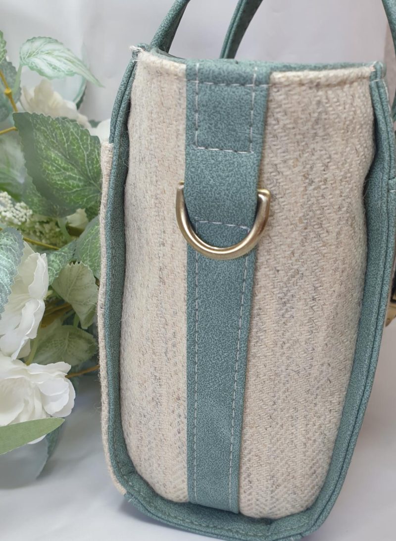 Candy handbag / crossbody bag in tweed and faux leather