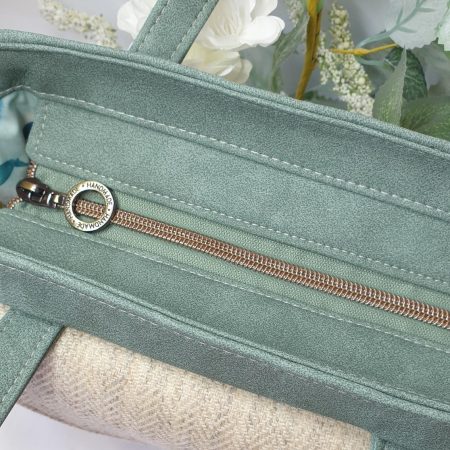 Candy handbag / crossbody bag in tweed and faux leather