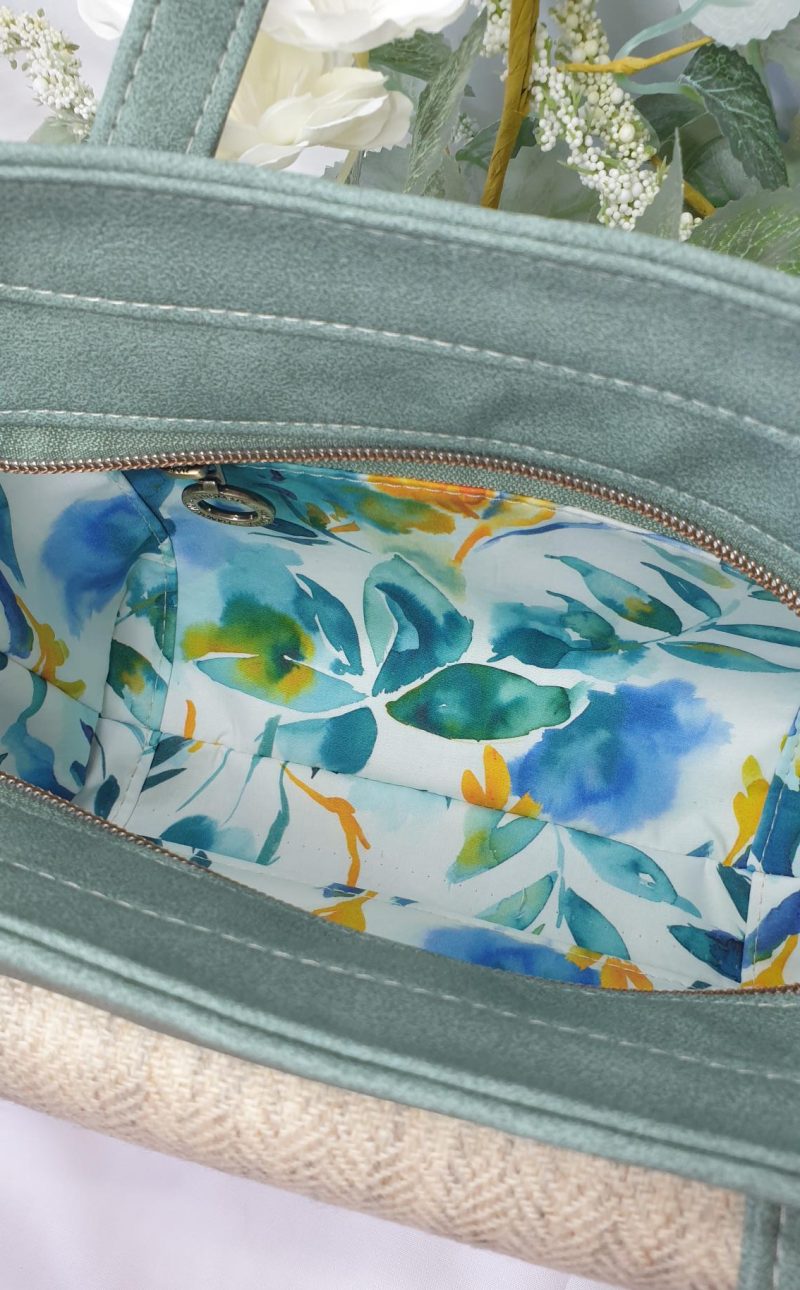 Candy handbag / crossbody bag in tweed and faux leather