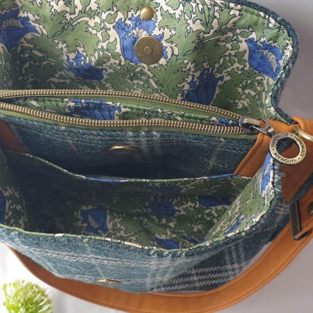 Hinterland shoulder bag in tweed and faux leather