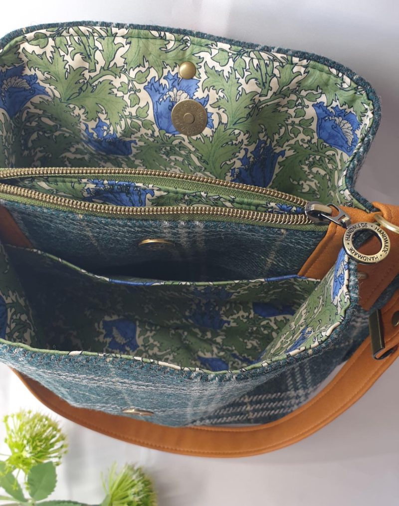 Hinterland shoulder bag in tweed and faux leather