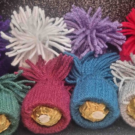Miniature PomPom Hat with Ferrero Rocher Choclate
