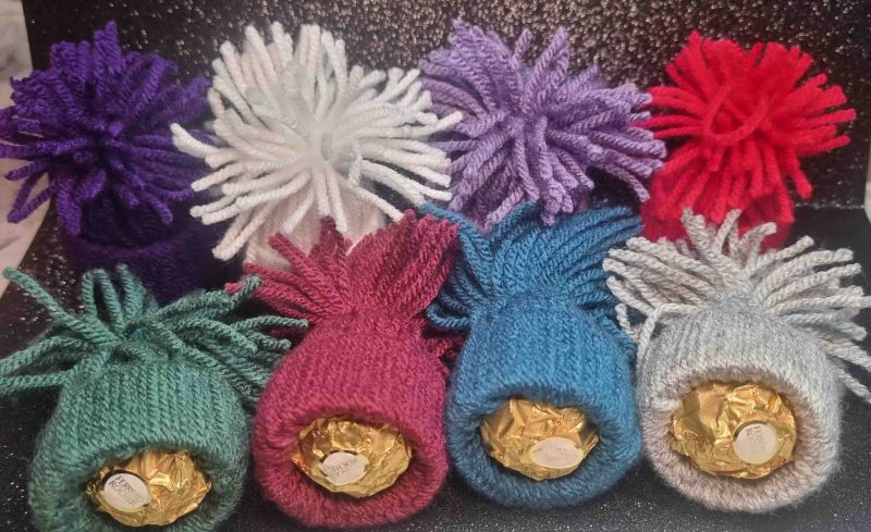 Miniature PomPom Hat with Ferrero Rocher Choclate