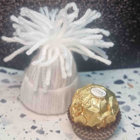 Miniature PomPom Hat with Ferrero Rocher Choclate