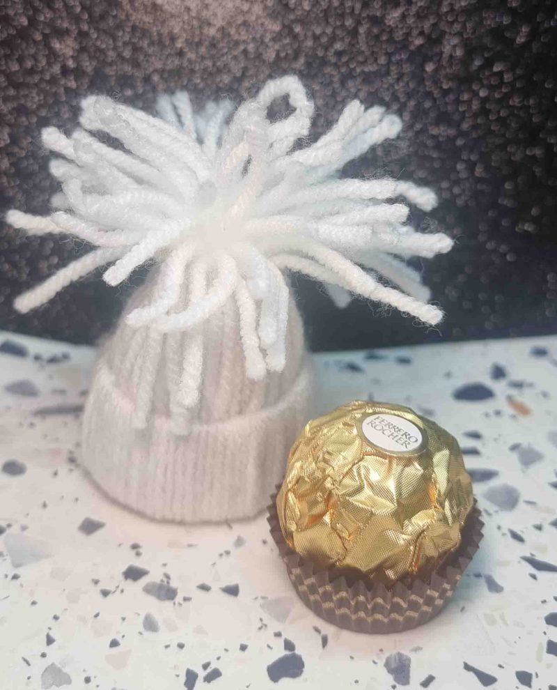 Miniature PomPom Hat with Ferrero Rocher Choclate