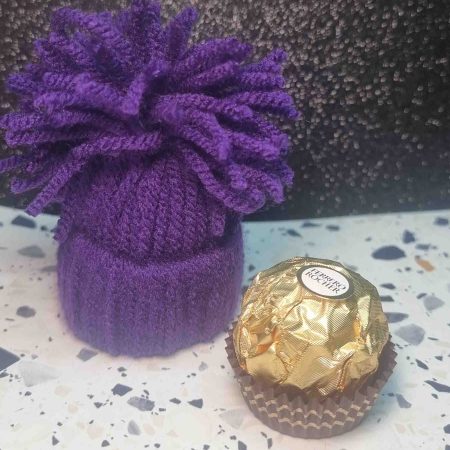 Miniature PomPom Hat with Ferrero Rocher Choclate