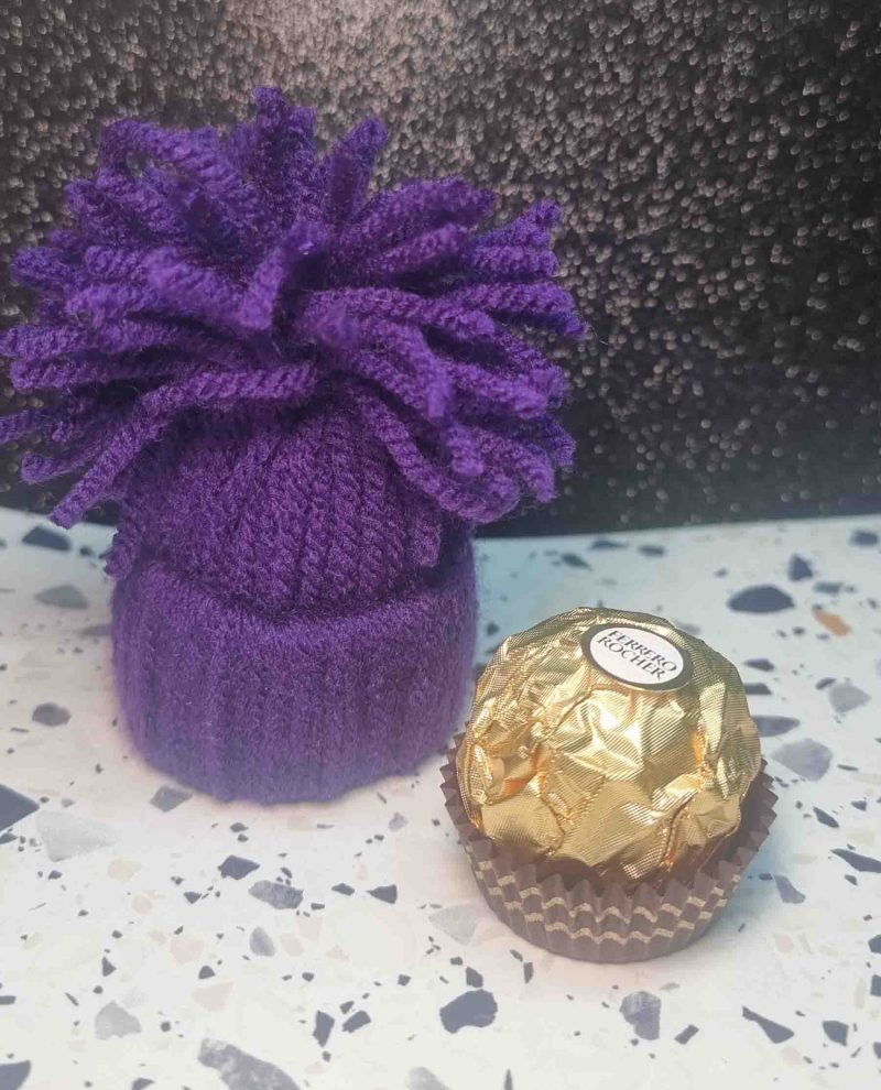 Miniature PomPom Hat with Ferrero Rocher Choclate