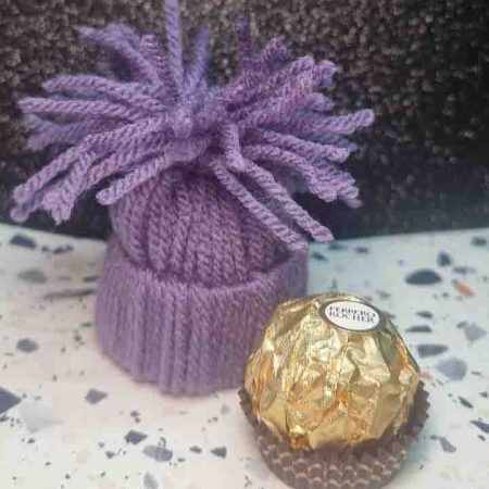 Miniature PomPom Hat with Ferrero Rocher Choclate