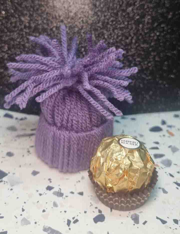 Miniature PomPom Hat with Ferrero Rocher Choclate