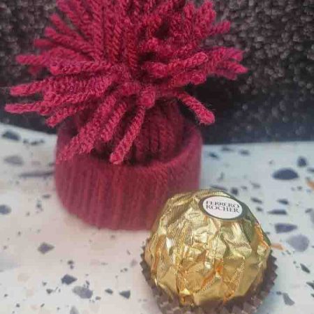 Miniature PomPom Hat with Ferrero Rocher Choclate