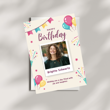 Personalised Happy Birthday Card | Instant Download | Digital Birthday Card | Gift for her
