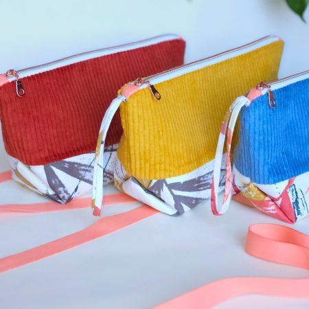 Corduroy Nappy Pouch with Waterproof Lining | Baby Changing Organiser