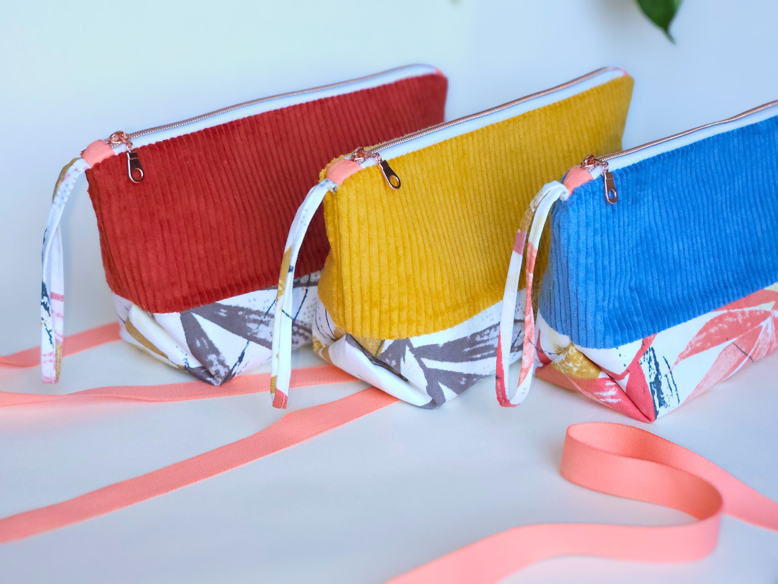 Corduroy Nappy Pouch with Waterproof Lining | Baby Changing Organiser