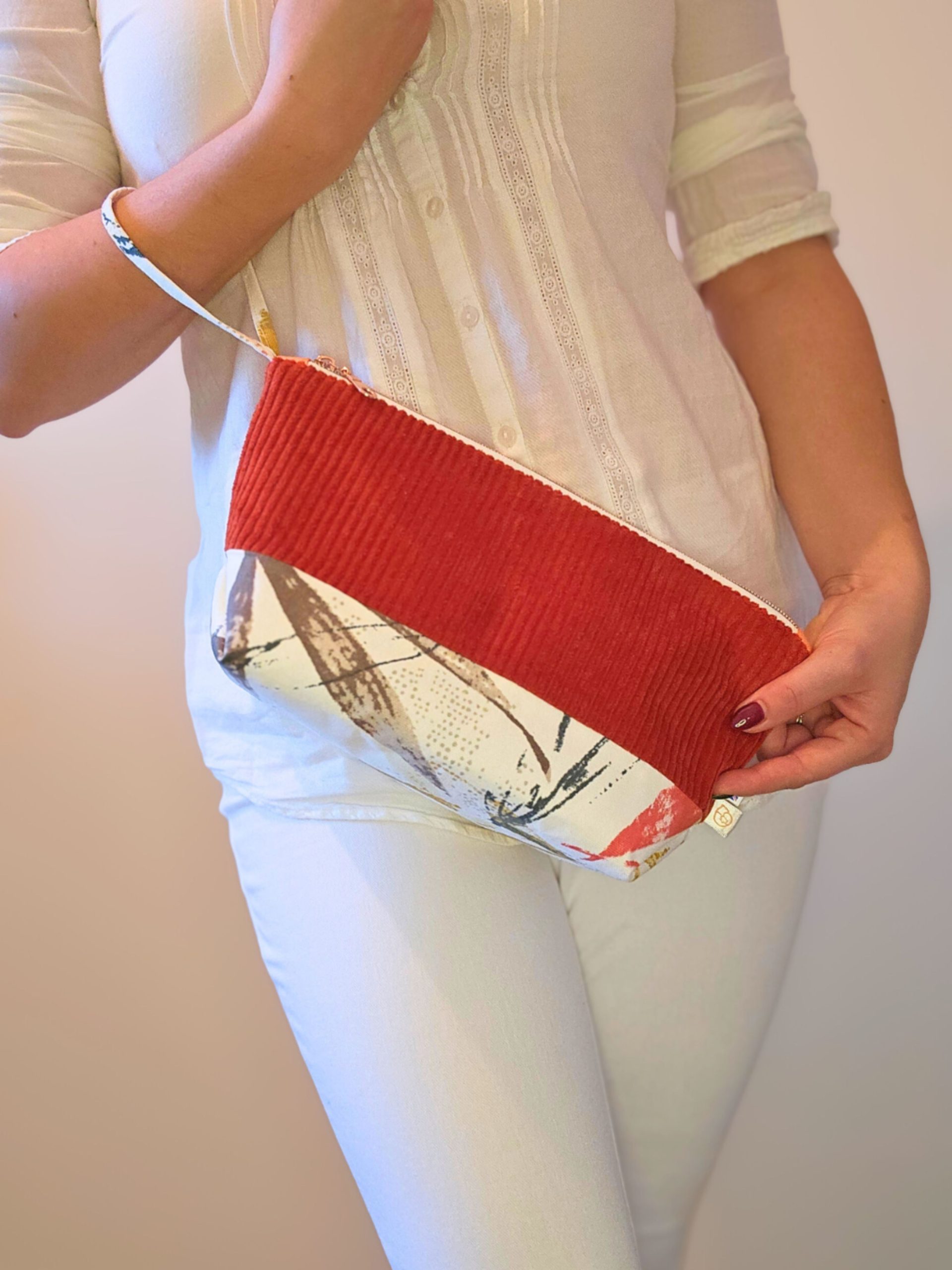 Corduroy Nappy Pouch with Waterproof Lining | Baby Changing Organiser