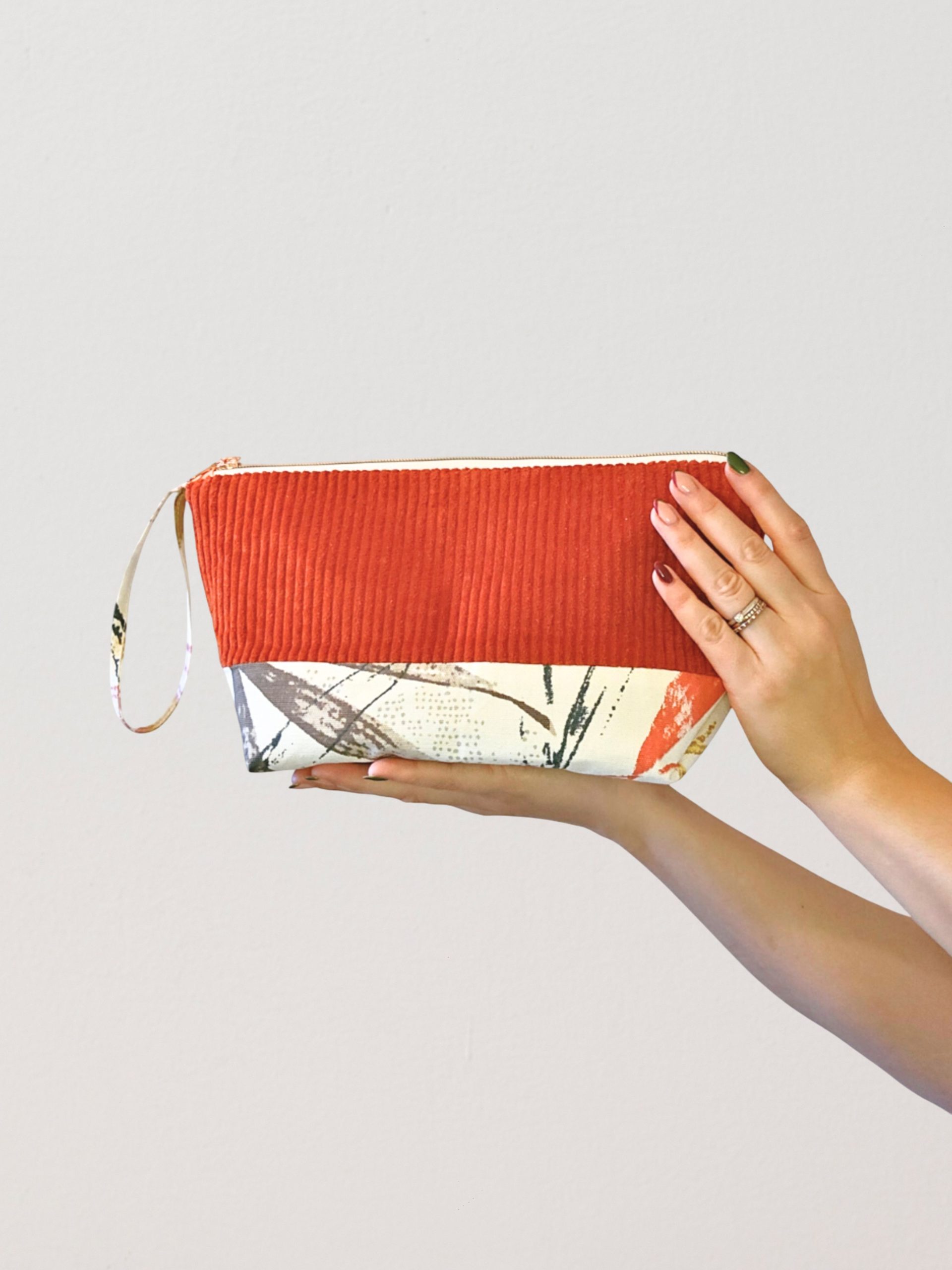 Corduroy Nappy Pouch with Waterproof Lining | Baby Changing Organiser