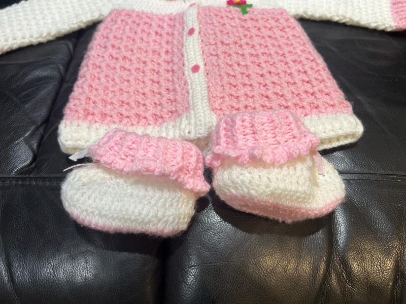 Handmade Baby Crochet Outfit Set | 3-Piece | Cardigan, Hat & Boots