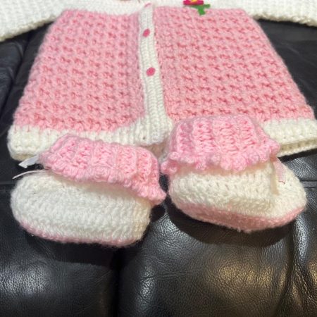 Handmade Baby Crochet Outfit Set | 3-Piece | Cardigan, Hat & Boots