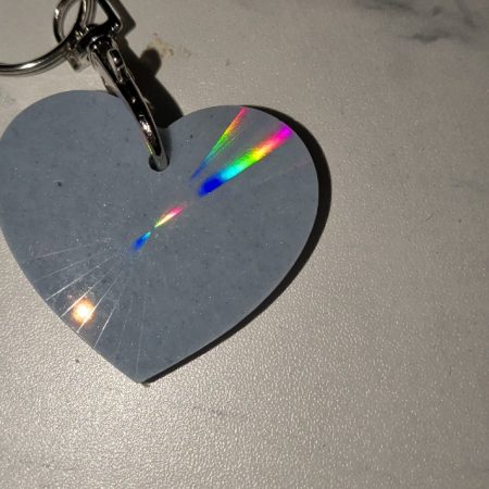 Resin holographic keyring