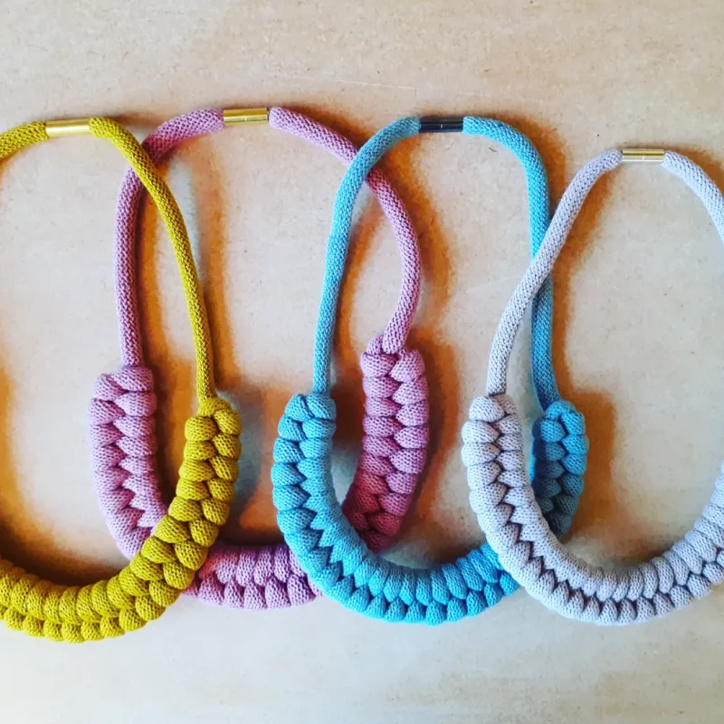 'Danni' Macrame Chunky Necklace with Magnetic Clasp Fastening