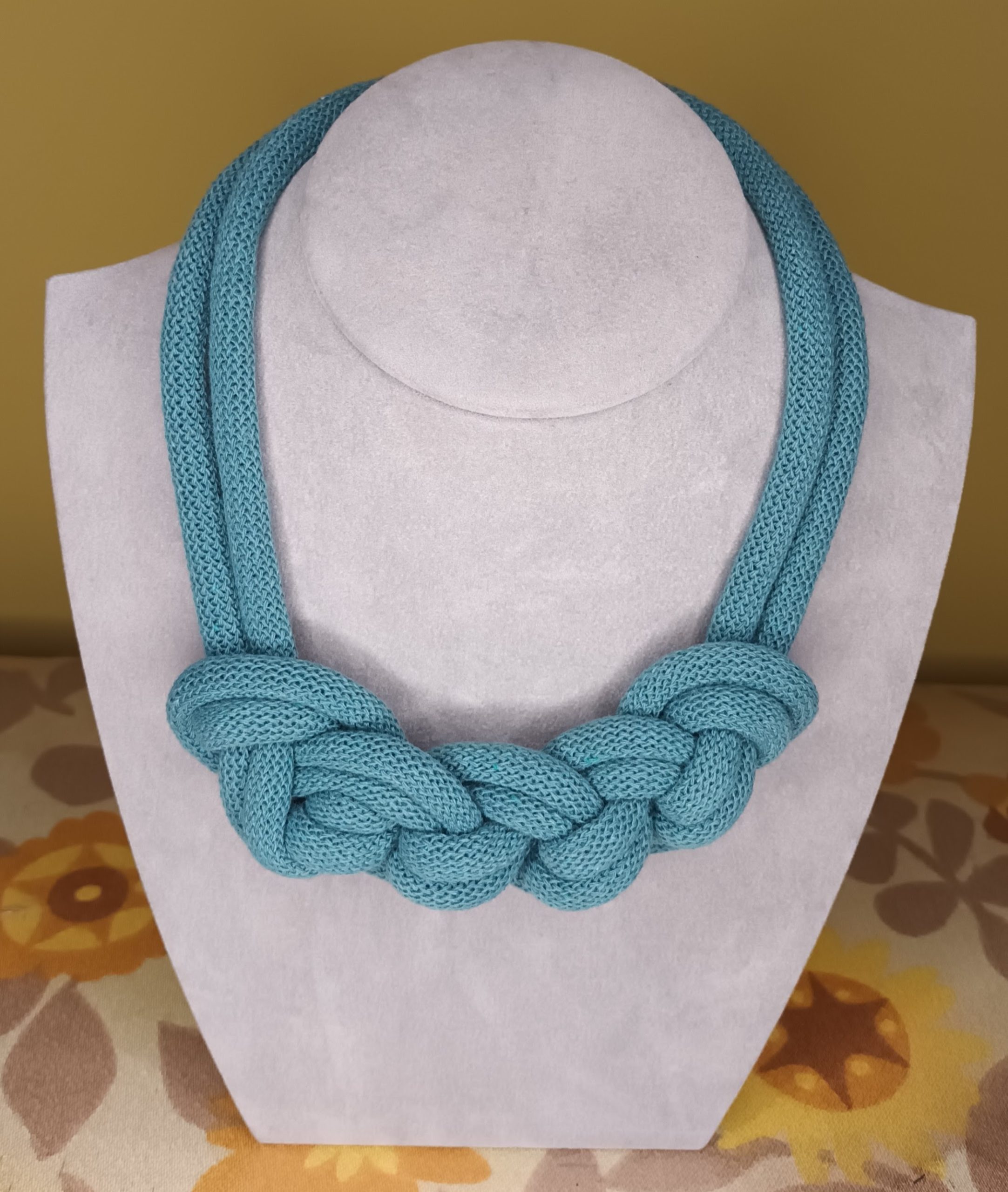 ‘Stephanie’ Macrame Chunky Necklace with Magnetic Clasp Fastening