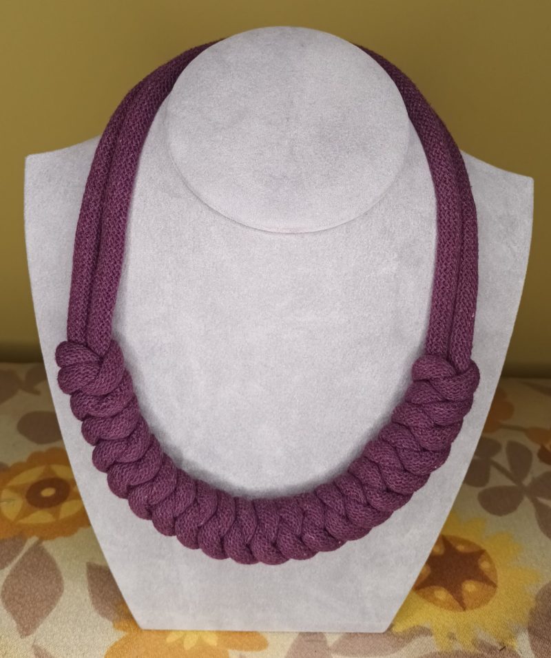 'Lian' Macrame Chunky Necklace with Magnetic Clasp Fastening