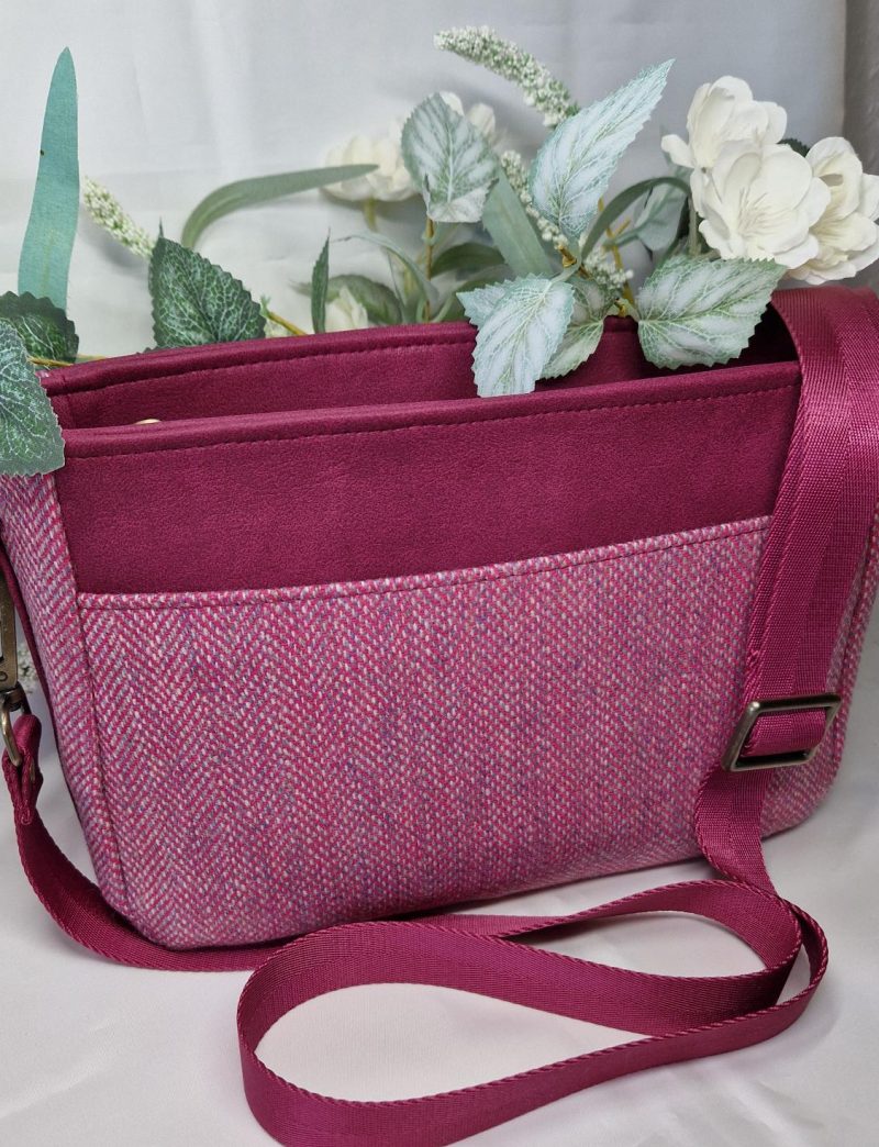 Eden crossbody bag in tweed & faux leather