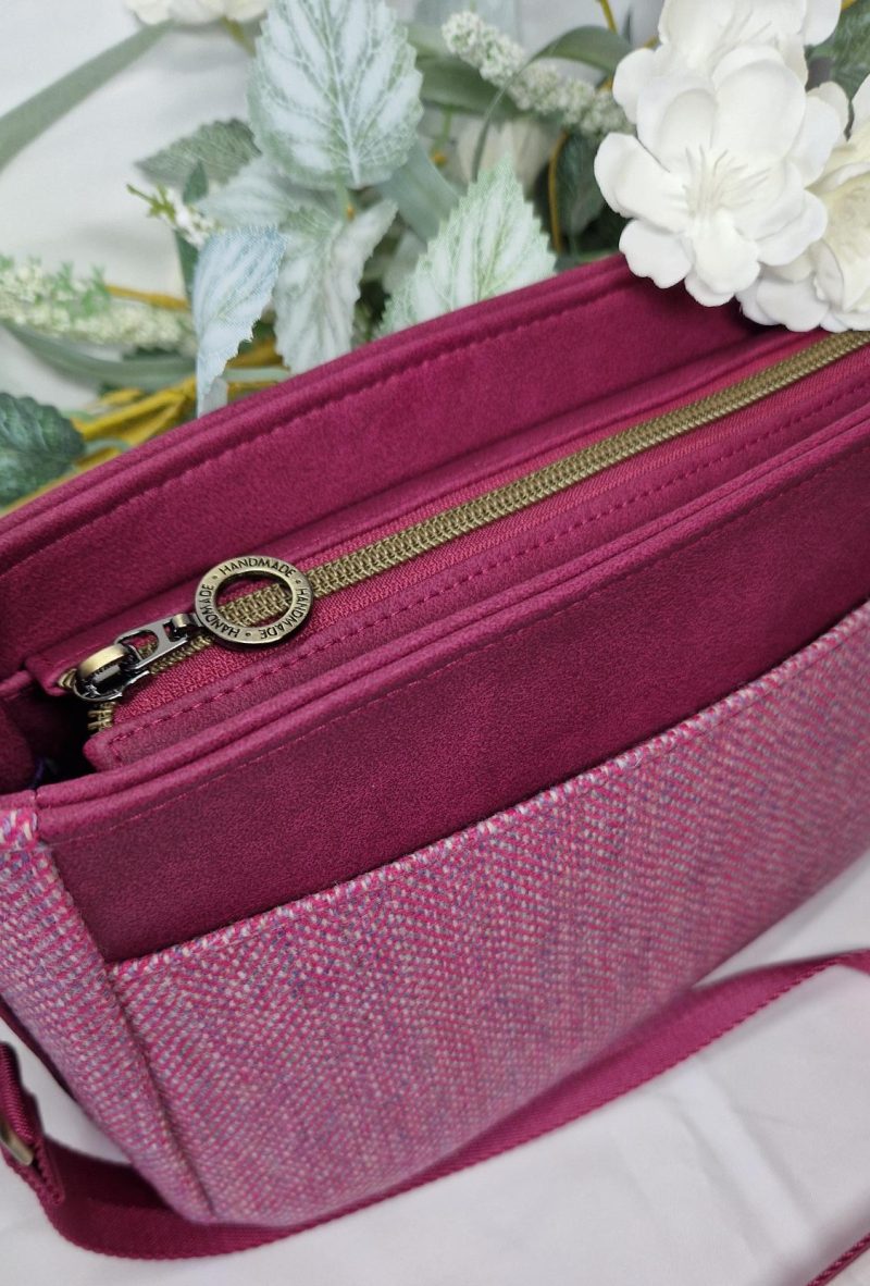 Eden crossbody bag in tweed & faux leather