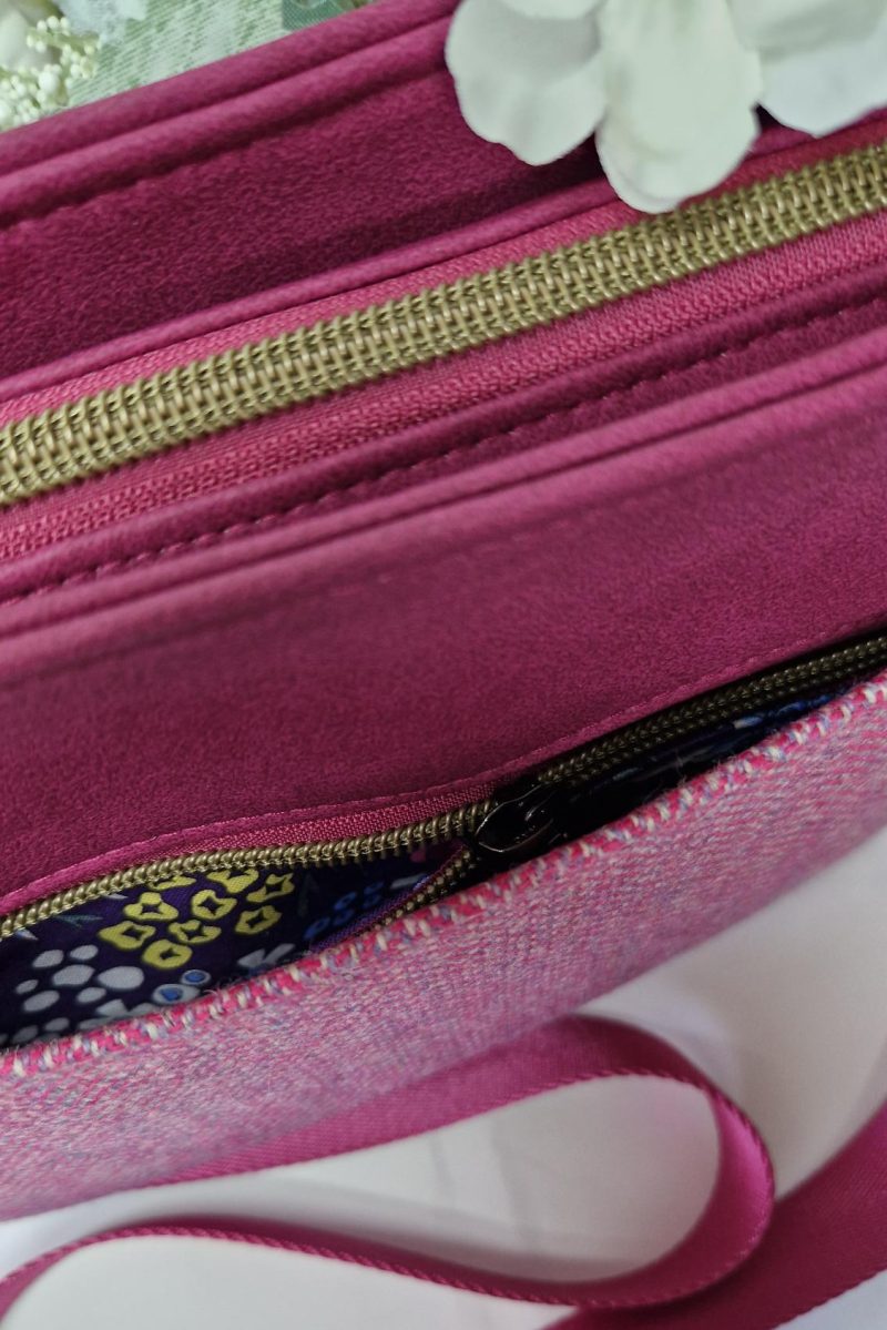 Eden crossbody bag in tweed & faux leather